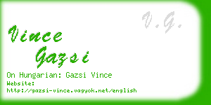 vince gazsi business card